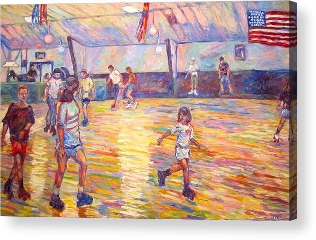 Skaters Acrylic Print featuring the painting Look at Me by Kendall Kessler