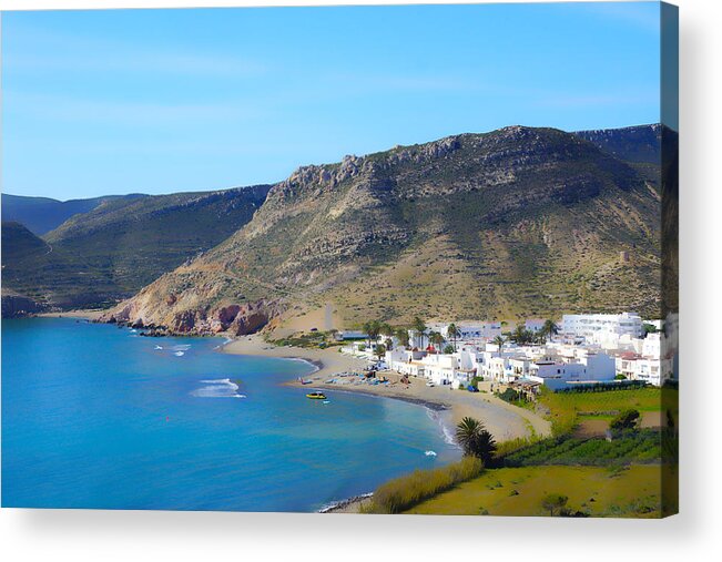 Sea Acrylic Print featuring the photograph Looking down on Las Negras by Digby Merry