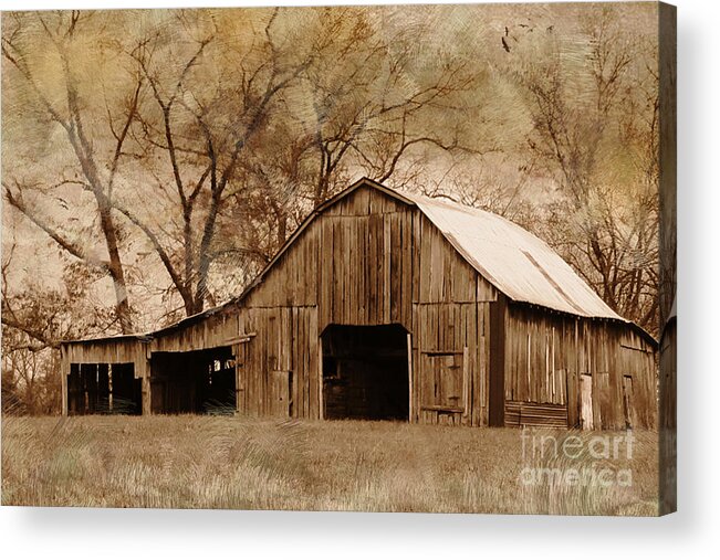 Old Wooden Barn Acrylic Print featuring the photograph Lost In The Past by Betty LaRue