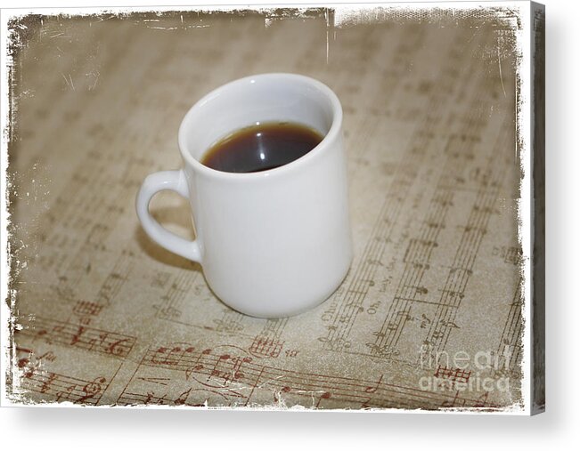 Love Coffee And Music Acrylic Print featuring the photograph Love Coffee and Music by Nina Prommer