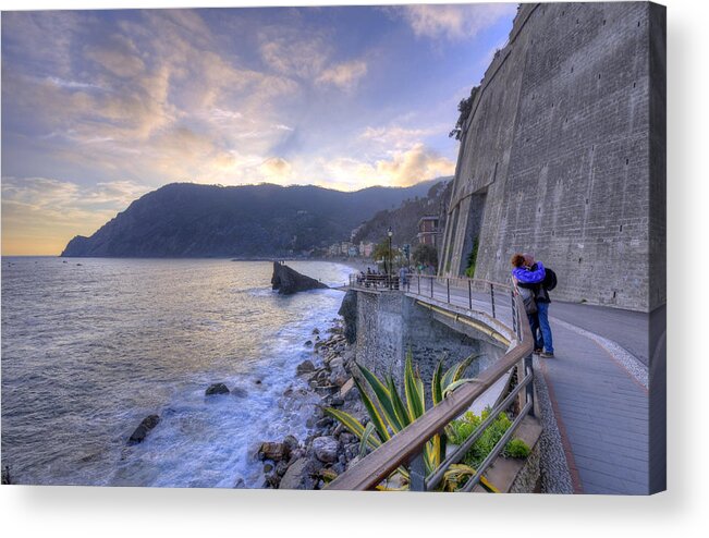 Europe Acrylic Print featuring the photograph Lovers in Monterosso by Matt Swinden