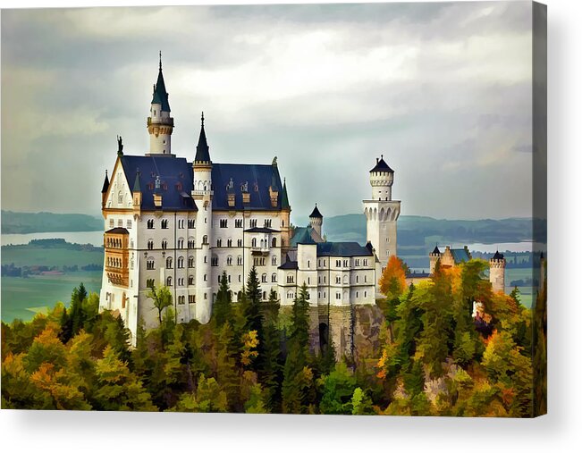  German Castle Acrylic Print featuring the photograph Neuschwanstein Castle in Bavaria Germany by Ginger Wakem