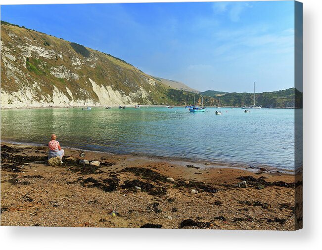 Scenics Acrylic Print featuring the photograph Lulworth Cove, Dorset by Louise Heusinkveld