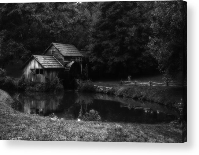 B&w Acrylic Print featuring the photograph Mabry Mills by Donald Brown