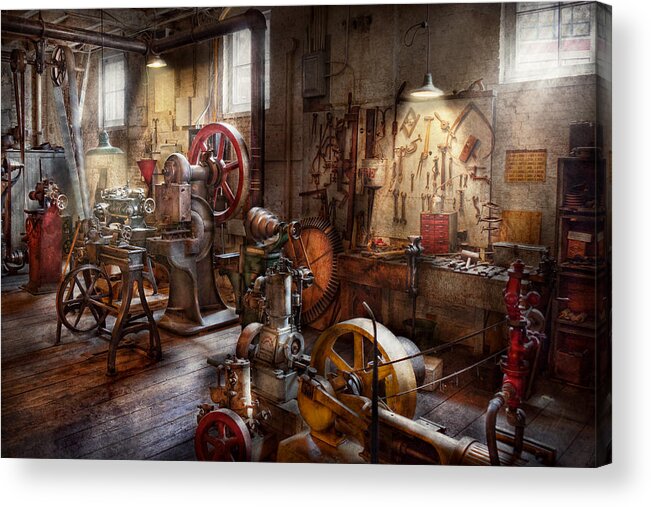 Machinist Acrylic Print featuring the photograph Machinist - A room full of memories by Mike Savad