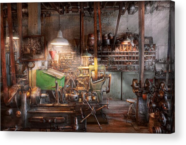 Machinist Acrylic Print featuring the photograph Machinist - It all starts with a Journeyman by Mike Savad