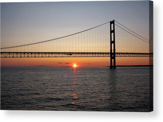 Mackinac Bridge Acrylic Print featuring the photograph Mackinac Bridge Sunset by Keith Stokes