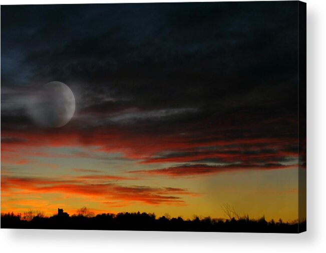 Sunset Acrylic Print featuring the photograph Magical Moon by Diana Angstadt