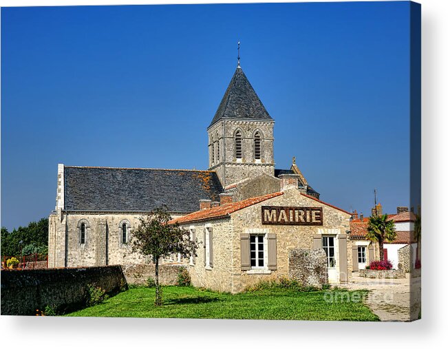 Mairie Acrylic Print featuring the photograph Mairie Eglise by Olivier Le Queinec