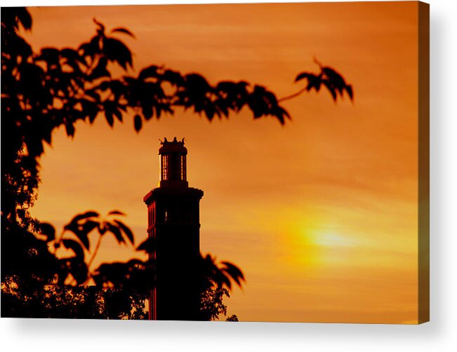Lighthouse Acrylic Print featuring the photograph Mamaroneck Lighthouse Nearing Sunset by Aurelio Zucco