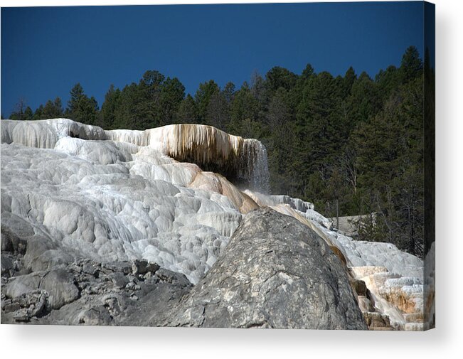 Blue Acrylic Print featuring the photograph Mammoth Hot Springs 1 by Frank Madia
