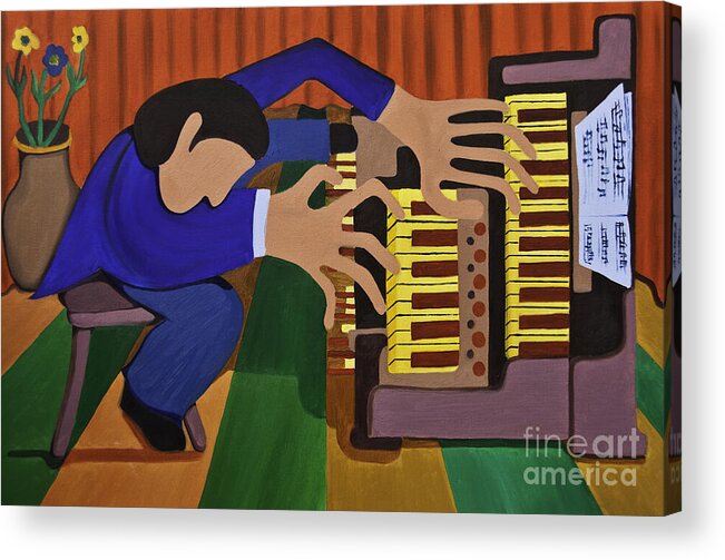 Organ Acrylic Print featuring the painting The Organist by James Lavott