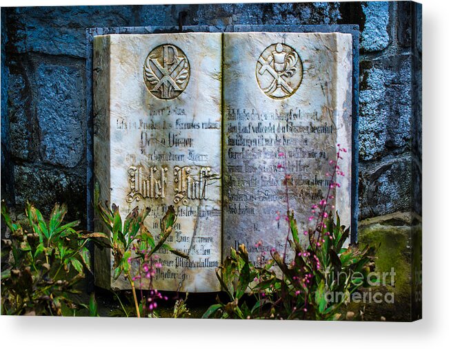 Bible Acrylic Print featuring the photograph Marble Bible - Franciscan Monastery - Fussen - Germany by Gary Whitton