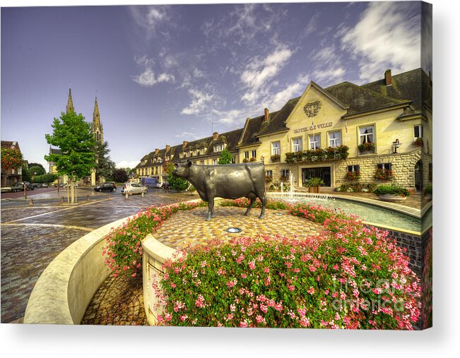 Vimoutiers Acrylic Print featuring the photograph Market Place at Vimoutiers by Rob Hawkins