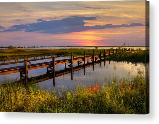 Clouds Acrylic Print featuring the photograph Marsh Harbor by Debra and Dave Vanderlaan