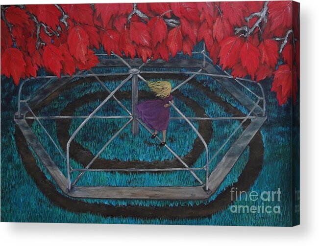 Merry Go Round Acrylic Print featuring the painting Mary Go Round by Leandria Goodman