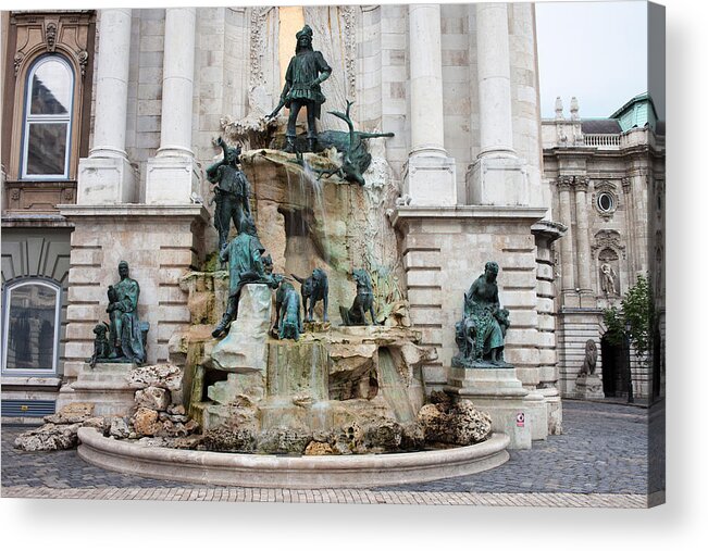 Matthias Acrylic Print featuring the photograph Matthias Fountain in Budapest by Artur Bogacki