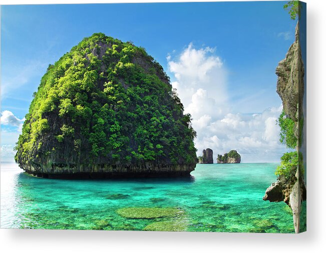 Andaman Sea Acrylic Print featuring the photograph Maya Bay Paradise - Thailand by Vito elefante