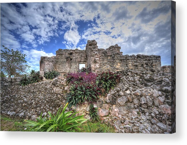 Mayan Acrylic Print featuring the photograph Mayan Ruin at Tulum by Jaki Miller