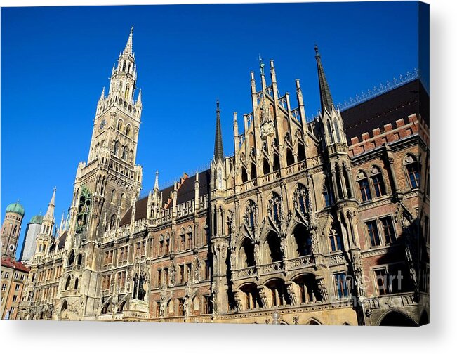 Hall Acrylic Print featuring the photograph Medieval Town Hall building Munich Germany by Imran Ahmed