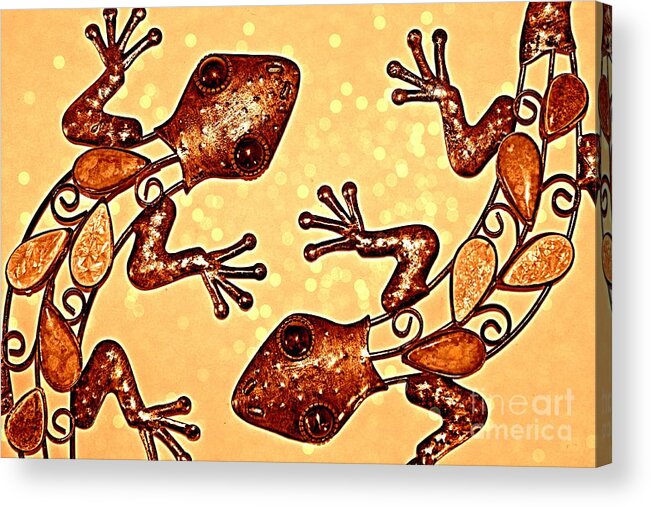  Acrylic Print featuring the photograph Meet The Geckos by Clare Bevan