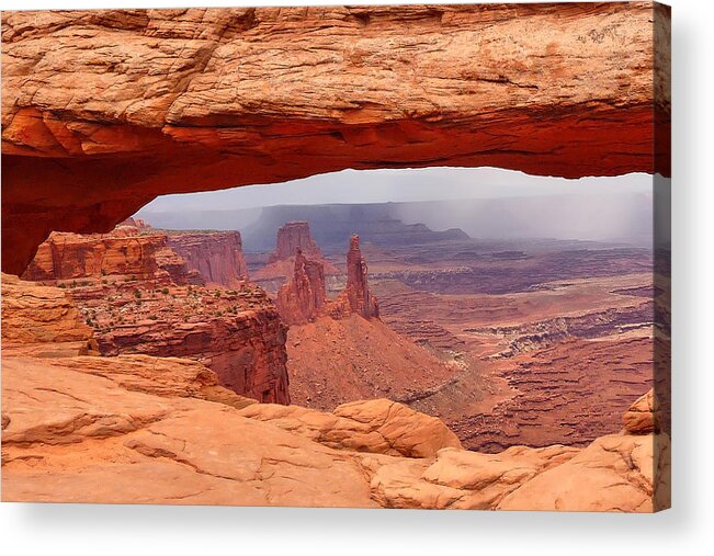 Mesa Arch Acrylic Print featuring the photograph Mesa Arch in Canyonlands National Park by Mitchell R Grosky