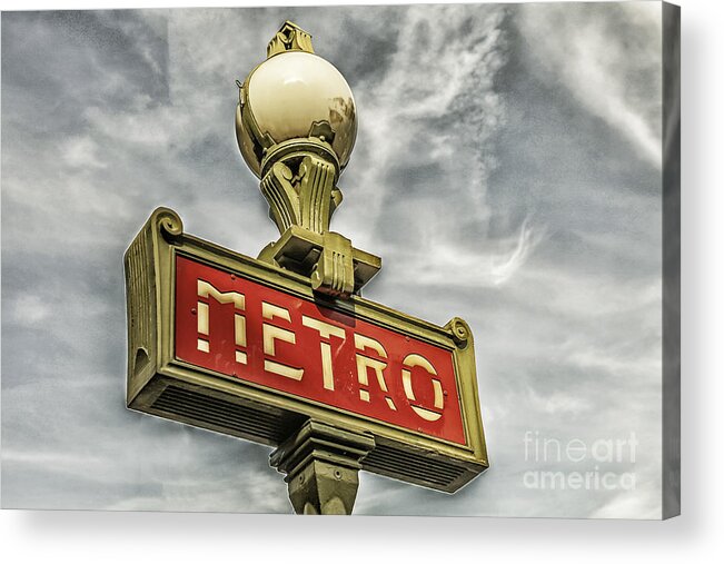 Ancient Acrylic Print featuring the photograph Metro in Paris by Patricia Hofmeester