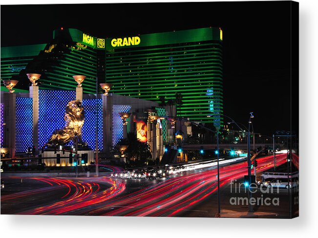 Mgm Acrylic Print featuring the photograph MGM Grand Hotel and Casino by Eddie Yerkish
