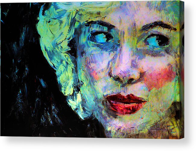 Celebrity Portrait Marilyn Mixedmedia Print Art Canvas Acrylic Metal Metalprint Acrylicprint Canvasprint Acrylic Print featuring the digital art Michelle as Marilyn by Jim Vance