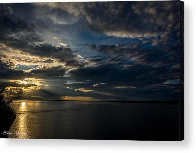 Alaska Acrylic Print featuring the photograph Midnight Sun Over Cook Inlet by Andrew Matwijec