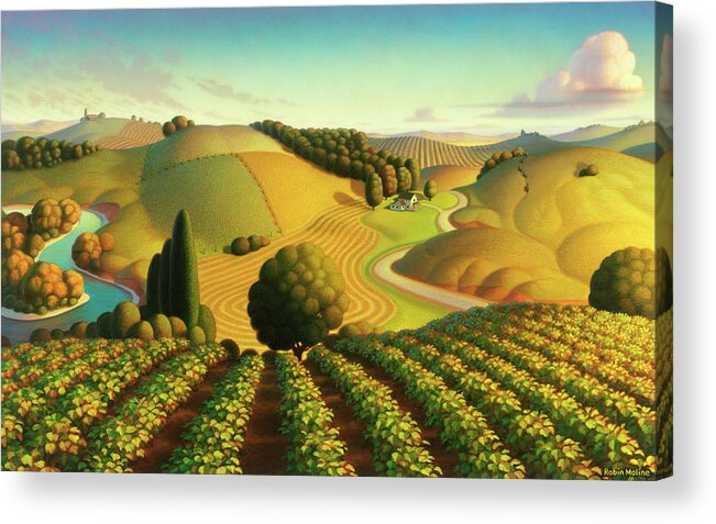 Vineyard Acrylic Print featuring the painting Midwest Vineyard by Robin Moline