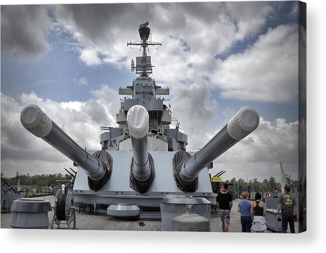 Uss North Carolina Battleship Acrylic Print featuring the photograph Mighty Guns USS North Carolina by Phil Mancuso