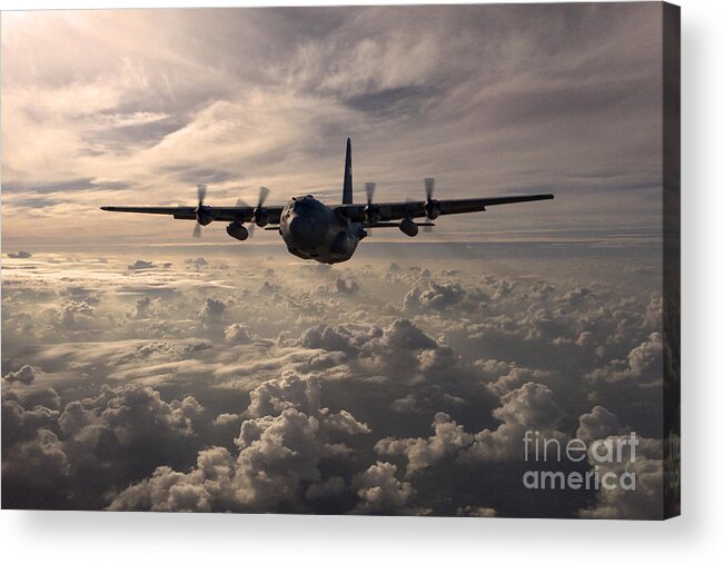 Lockheed Acrylic Print featuring the digital art Mighty Hercules by Airpower Art