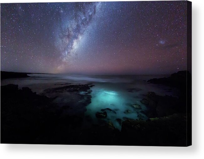 Port Lincoln Acrylic Print featuring the photograph Milky Way Over Southern Ocean. South by John White Photos