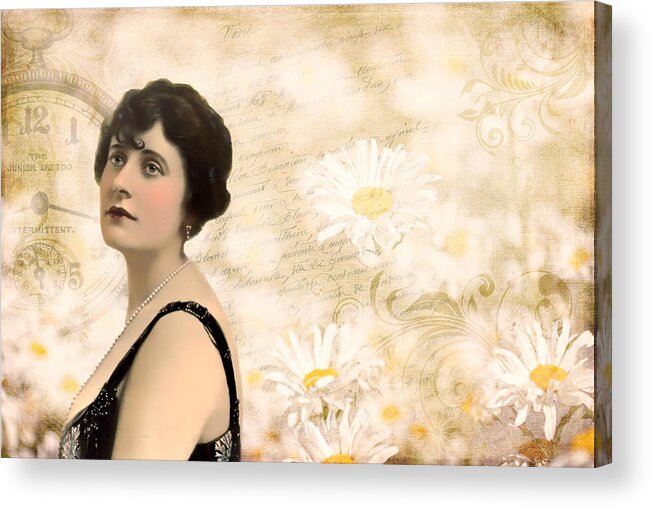 Vintage Acrylic Print featuring the photograph Miss Daisy Dreaming by Peggy Collins