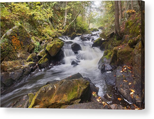 Smalley Falls Acrylic Print featuring the photograph Misty Morning at the Falls by Leda Robertson
