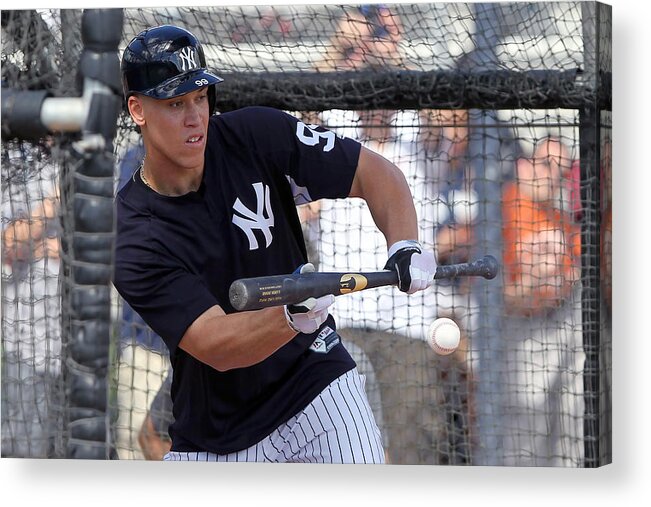 American League Baseball Acrylic Print featuring the photograph MLB: FEB 20 Spring Training - Yankees Workout by Icon Sportswire