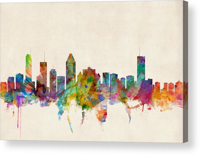 City Skyline Acrylic Print featuring the digital art Montreal Skyline by Michael Tompsett