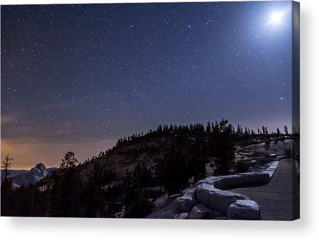 Night Acrylic Print featuring the photograph Moon Light at Olmstead Point by Cat Connor
