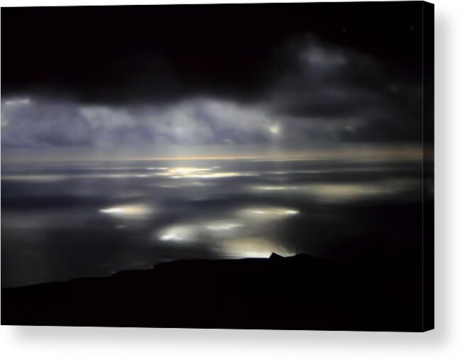 Senic Acrylic Print featuring the photograph Moon Lit Water by Linda Phelps
