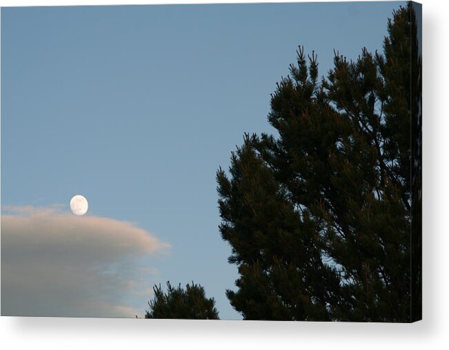 David S Reynolds Acrylic Print featuring the photograph Moon over cloud by David S Reynolds