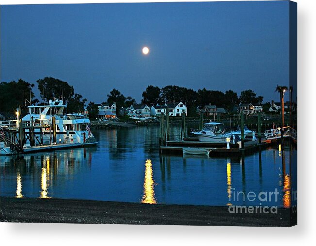 Moon Acrylic Print featuring the photograph Moonlit Waters - Super Moon 2014 by Judy Palkimas