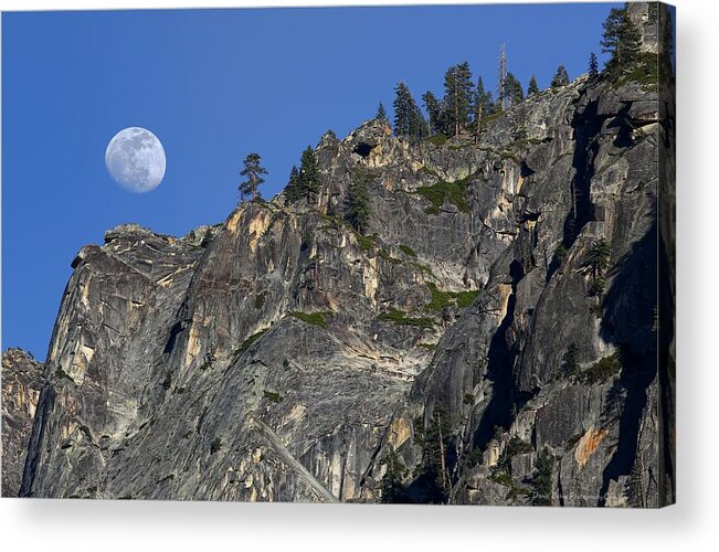 Yosemite National Park Acrylic Print featuring the photograph Moonrise at Tunnel View- Yosemite by Daniel Behm