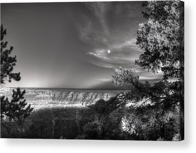 Moonrise South Rim Ii Acrylic Print featuring the digital art Moonrise South Rim II by William Fields