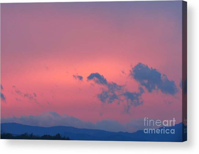 Pink Acrylic Print featuring the photograph Moonset by Anita Adams