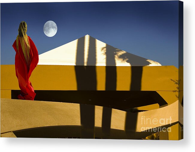 Buildings Acrylic Print featuring the digital art Moonstella by Angelika Drake