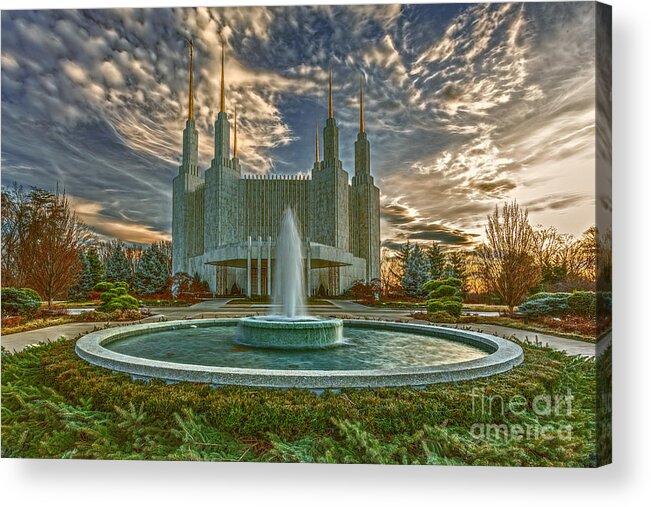 Mormon Temple Acrylic Print featuring the photograph Mormon Temple by Izet Kapetanovic