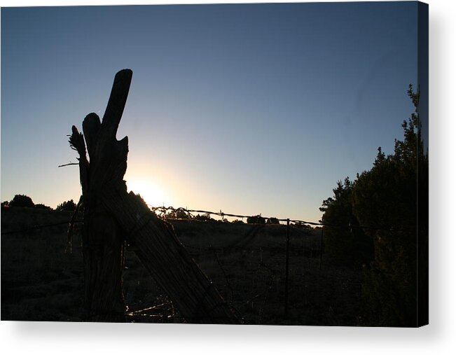 Landscape Acrylic Print featuring the pyrography Morning by David S Reynolds