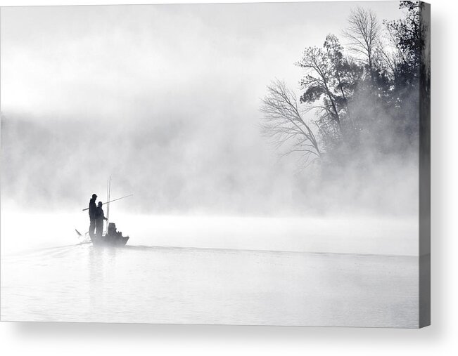 Morning Acrylic Print featuring the photograph Morning Fishing 5 by Eric Zhang