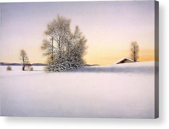 Snow Acrylic Print featuring the painting Morning Hour by Conrad Mieschke